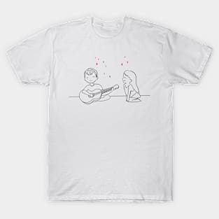 Cute lovers playing guitar T-Shirt